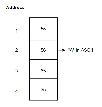 Values stored at different memory addresses
